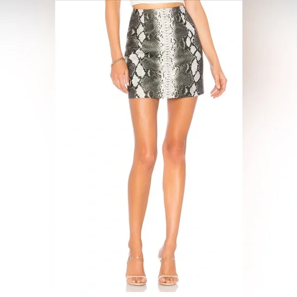 Superdown Cassandra Snake Mini Skirt in Gray Multi- Large - Picture 1 of 8